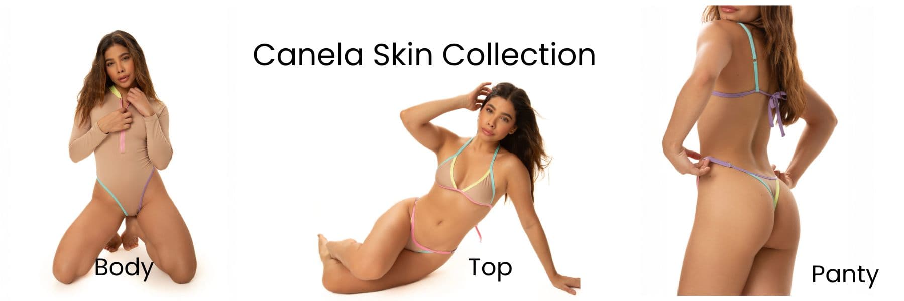 banner canela skin collection body, top, panty
