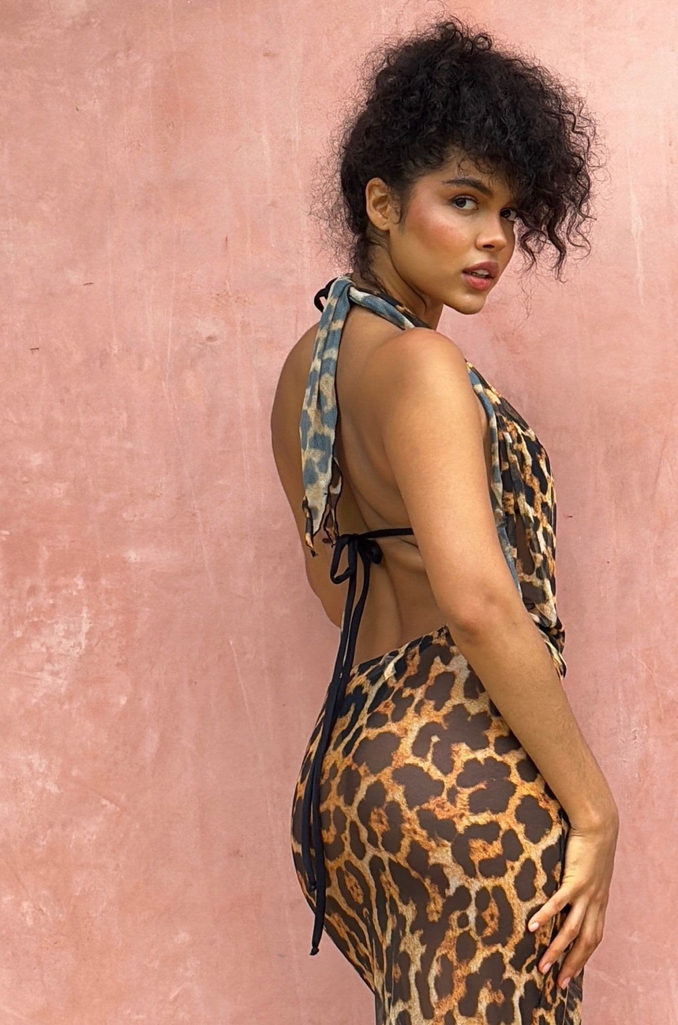 VESTIDO LARGO SIRENA (leopardo) - canelaswear